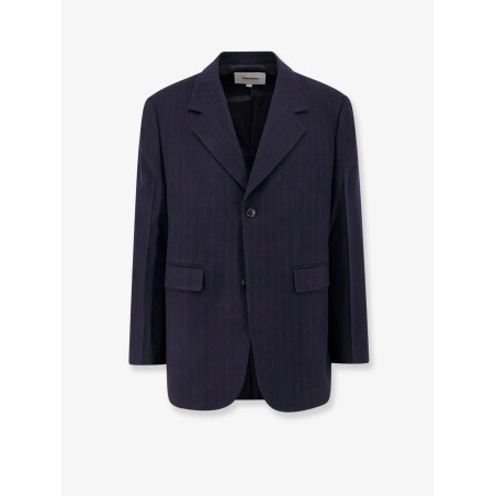 Wool blazer with striped motif