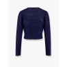 Crochet knitted cardigan with contrasting profiles