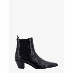 Leather boots with phyton print