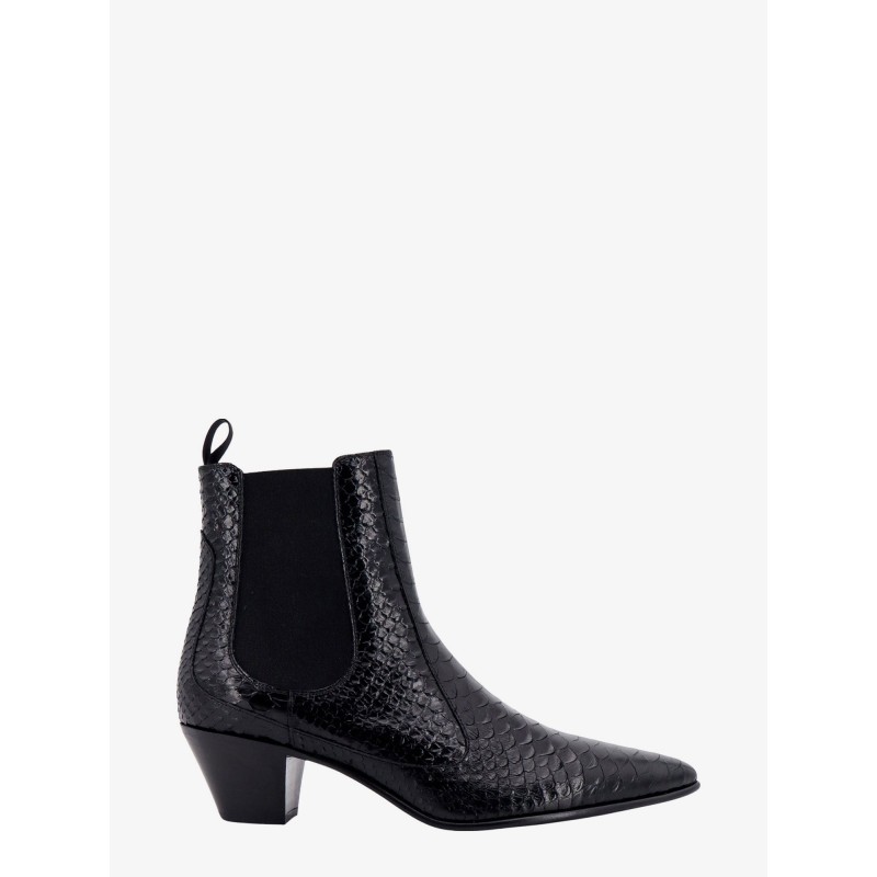 Leather boots with phyton print