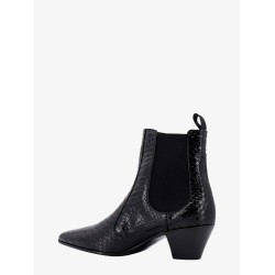 Leather boots with phyton print