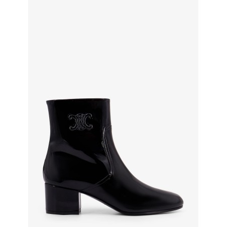 Patent leather boots with engraved triomphe logo