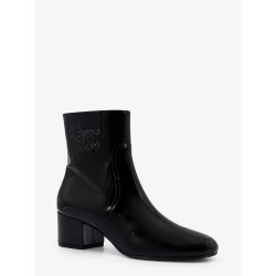 Patent leather boots with engraved triomphe logo