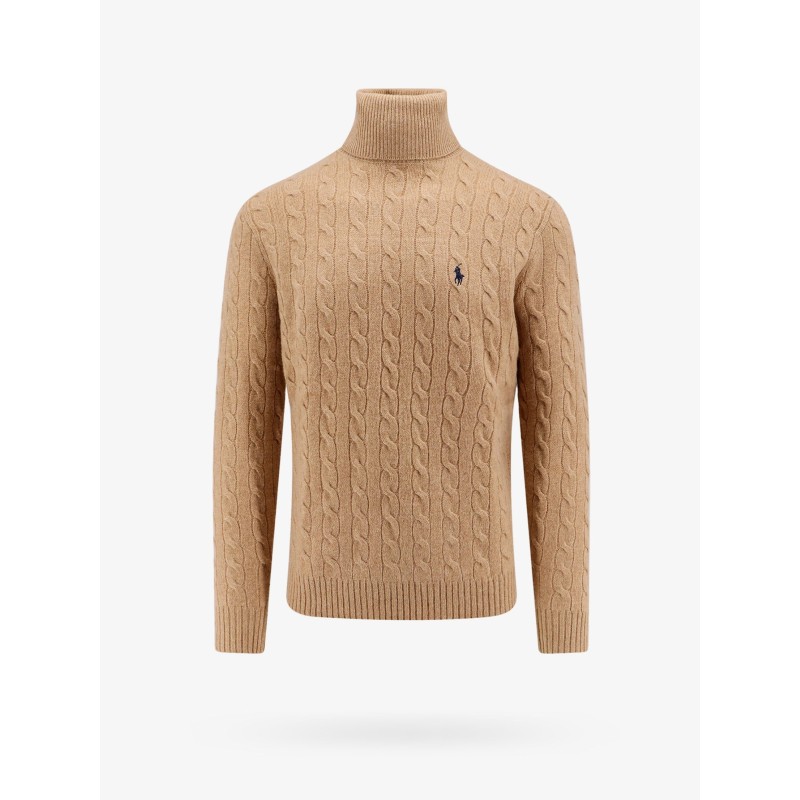 Wool and cashmere sweater with frontal logo