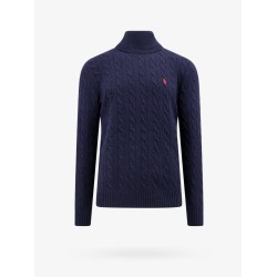 Wool and cashmere sweater with frontal logo