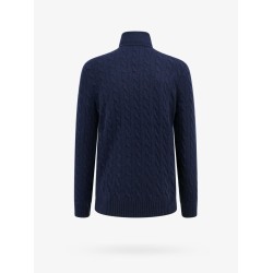 Wool and cashmere sweater with frontal logo