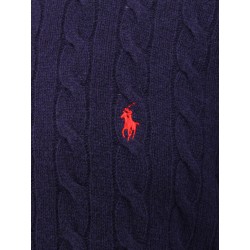Wool and cashmere sweater with frontal logo