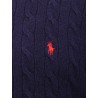Wool and cashmere sweater with frontal logo