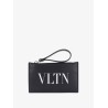 Leather card holder with vltn print