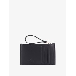 Leather card holder with vltn print
