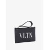 Leather card holder with vltn print