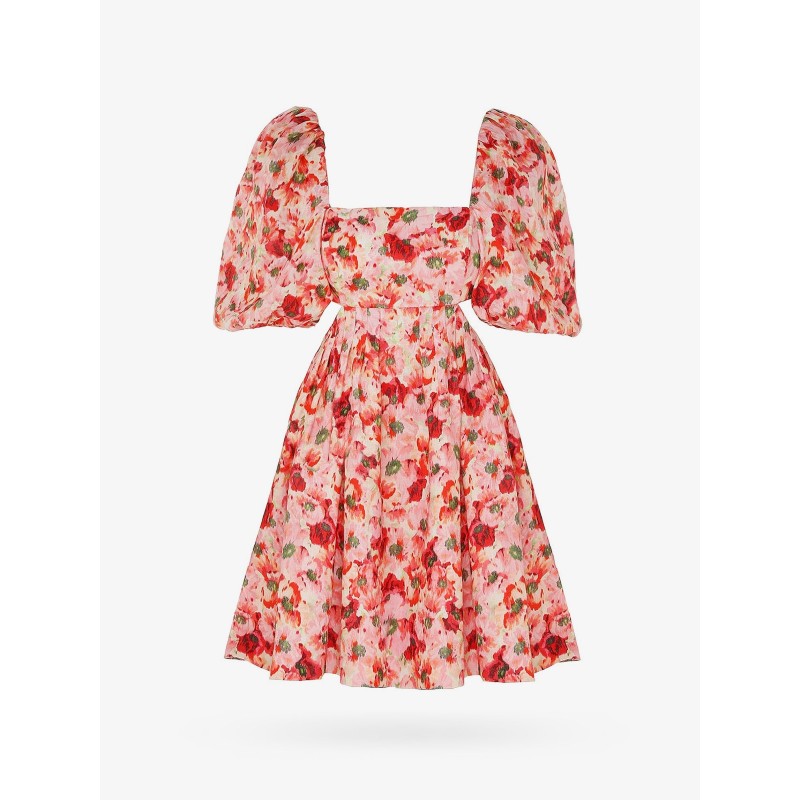 Linen dress with floral print