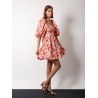Linen dress with floral print
