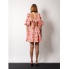 Linen dress with floral print