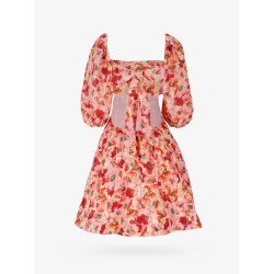 Linen dress with floral print