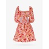 Linen dress with floral print