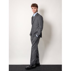 Virgin wool dress with prince of wales motif
