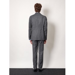 Virgin wool dress with prince of wales motif
