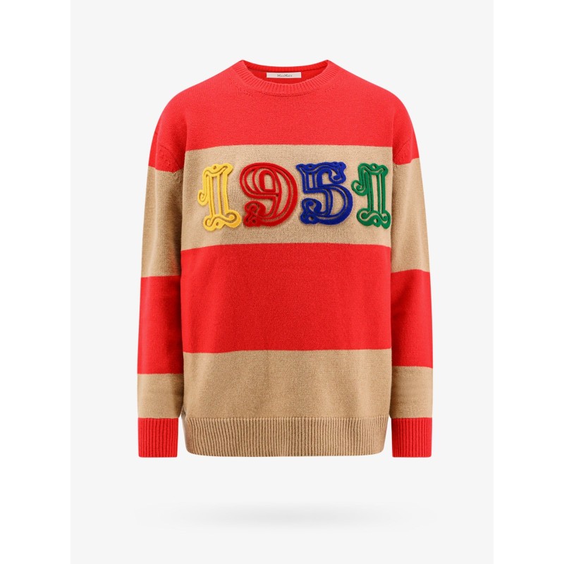 Wool and cashmere sweater with flocked 1951 motif