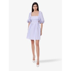 Linen dress with cut-out detail