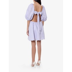 Linen dress with cut-out detail