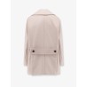 Berta cashmere peacoat with gold metal buttons
