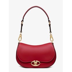 Leather shoulder bag with vlogo signature detail