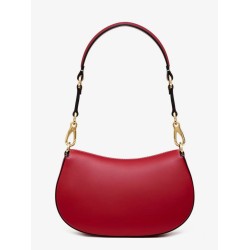 Leather shoulder bag with vlogo signature detail