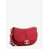 Leather shoulder bag with vlogo signature detail
