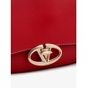 Leather shoulder bag with vlogo signature detail