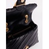 Plissé leather shoulder bag with love birds buckle