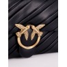 Plissé leather shoulder bag with love birds buckle
