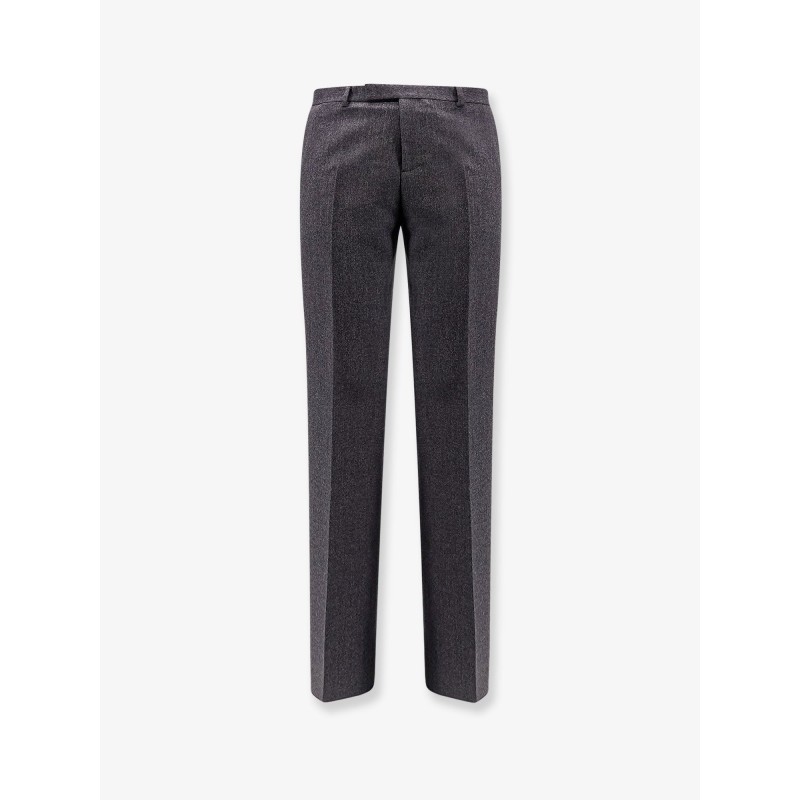 Flared virgin wool and silk trouser