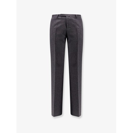 Flared virgin wool and silk trouser