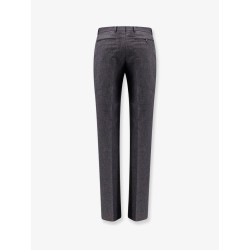 Flared virgin wool and silk trouser