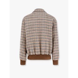 Wool blend jacket with pied de poule motif