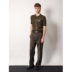 Braided wool polo shirt with ff details