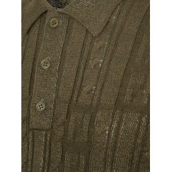 Braided wool polo shirt with ff details
