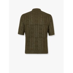 Braided wool polo shirt with ff details