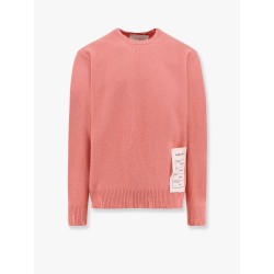 Wool and cashmere sweater with logoed label