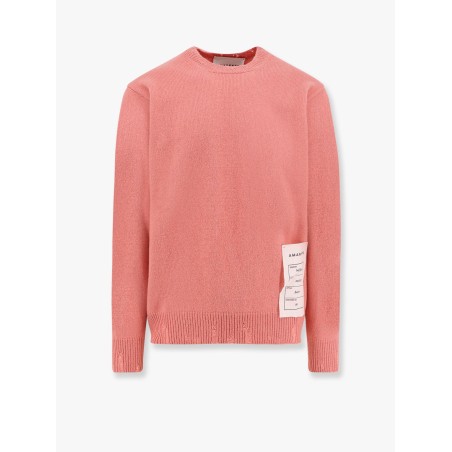 Wool and cashmere sweater with logoed label