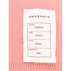 Wool and cashmere sweater with logoed label