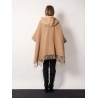 Double cashmere and wool poncho