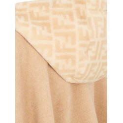 Double cashmere and wool poncho