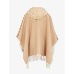 Double cashmere and wool poncho