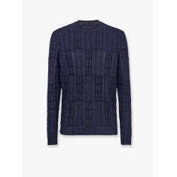 Braided wool sweater with ff details