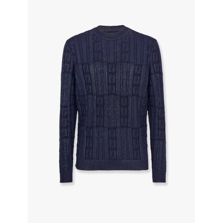 Braided wool sweater with ff details