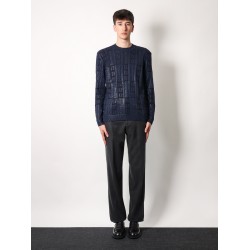 Braided wool sweater with ff details