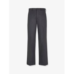 Stretch cashmere trouser with logoed detail