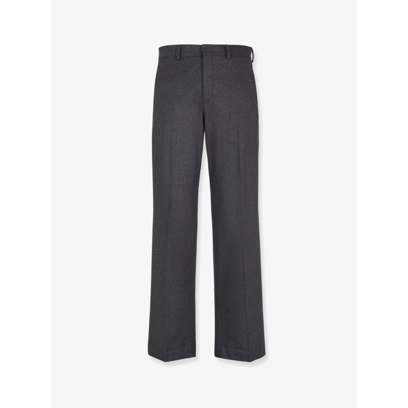 Stretch cashmere trouser with logoed detail